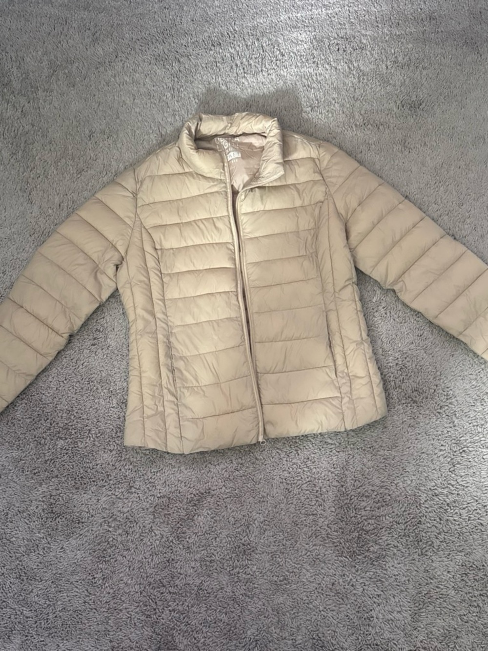 Love Tree Women's Light Beige Quilted Puffer Jacket